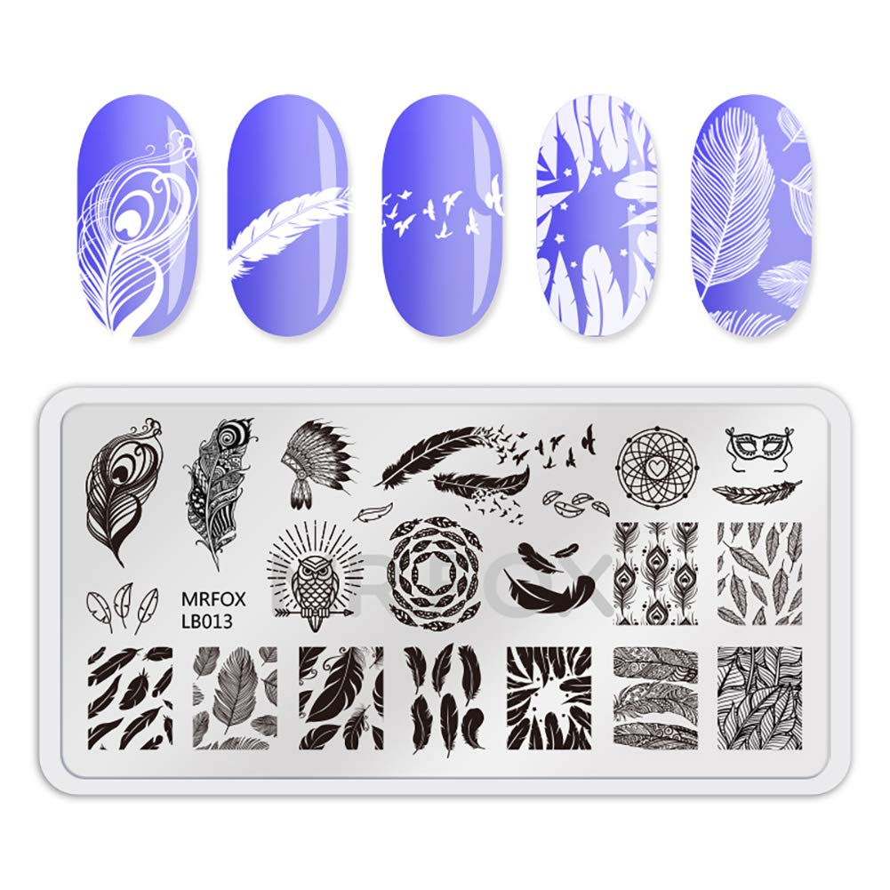 Mr. Fox Nailed Board Set Feather Fox Rabbit Easter Tropical Beach Fruit Bear Cartoon Art DIY Hot Print Template-Velvo Beauty