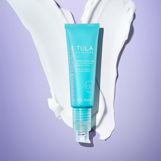 TULA Skin Care Prime of Your Life Smoothing & Firming Treatment Primer - Skincare-first treatment primer that delivers a plumped up, radiant soft focus finish, 1 fl. oz.-Velvo Beauty