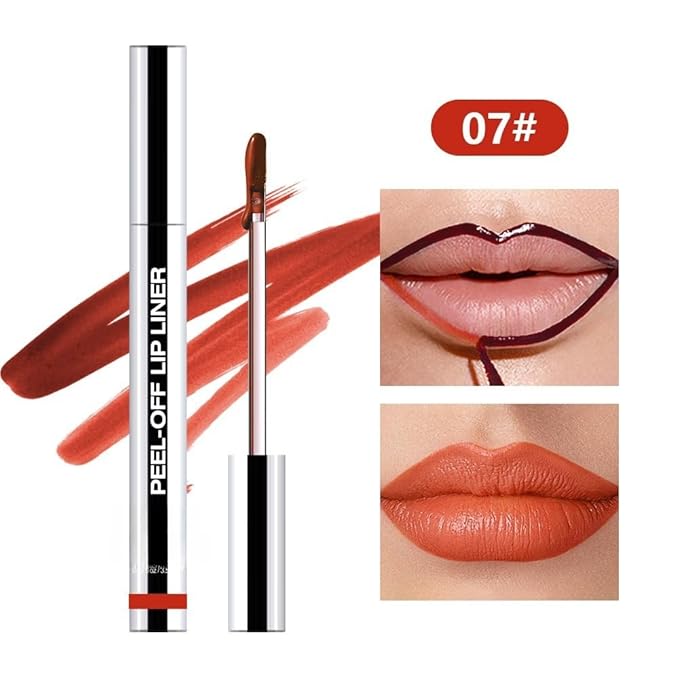 Longwear Peel-off Lip Stain Marker Peel Off with Vitamin E - Smudge-Resistant Lip Liner & Base for All Skin Types (07#)-Velvo Beauty
