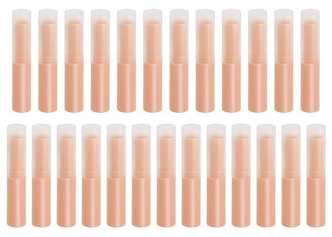0.14oz Empty Flavored Lip Balm Container Tubes Plastic Homemade Moisturizing Lip Stick with Caps Bulk Fit for Women Adult DIY Making Supplies, 25 Count (Pink)-Velvo Beauty
