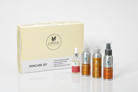 Daily Skincare Set - Hydrating, Anti-Aging- Multi-benefitial kit, 4 pcs:Deep Cleanser, Facial Relief Spray, Face Serum, Moisturizing Cream -Paraben Free, Silicone Free, Vegan-Velvo Beauty