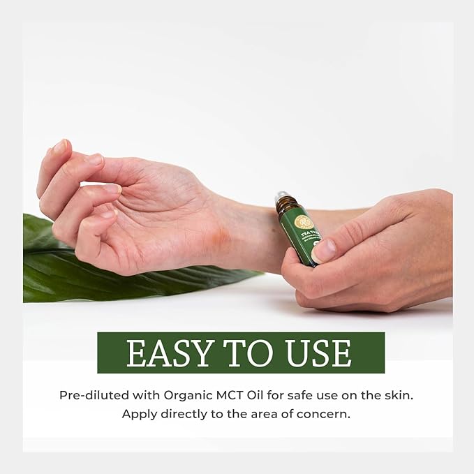 Silk Road Organic Tea Tree Essential Oil Roll On, 100% Pure USDA Certified – Healthy Skin, Toenails, Feet, Body Odor - 10 ml Roller - Always Pure, Always Organic-Velvo Beauty