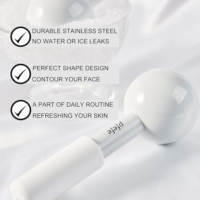 Ice Globes for Face & Eyes, Unbreakable Stainless Steel Cryo Sticks for Beauty Routines, Facials Cold Roller Cooling Globes for Puffiness, Wrinkles, Dark Circles, Headaches-Velvo Beauty