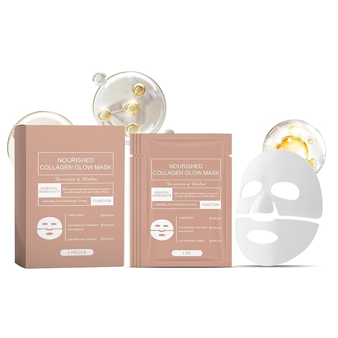 Retinol Collagen Face Mask – Korean Tightening Hydrogel Overnight Mask, Deep Moisturizing & Elasticity Boost, Long-Lasting Hydration & Brightening Skin (Collagen Face Mask)-Velvo Beauty