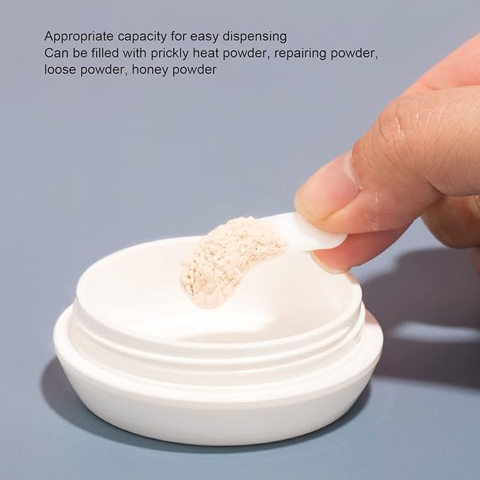 Dioche Loose Powder Container with Puff Sifter Lids, Plastic Refillable Empty Loose Powder Puff Case Face Powder Blusher Makeup Cosmetic Jars Containers for Travel Daily Use-Velvo Beauty