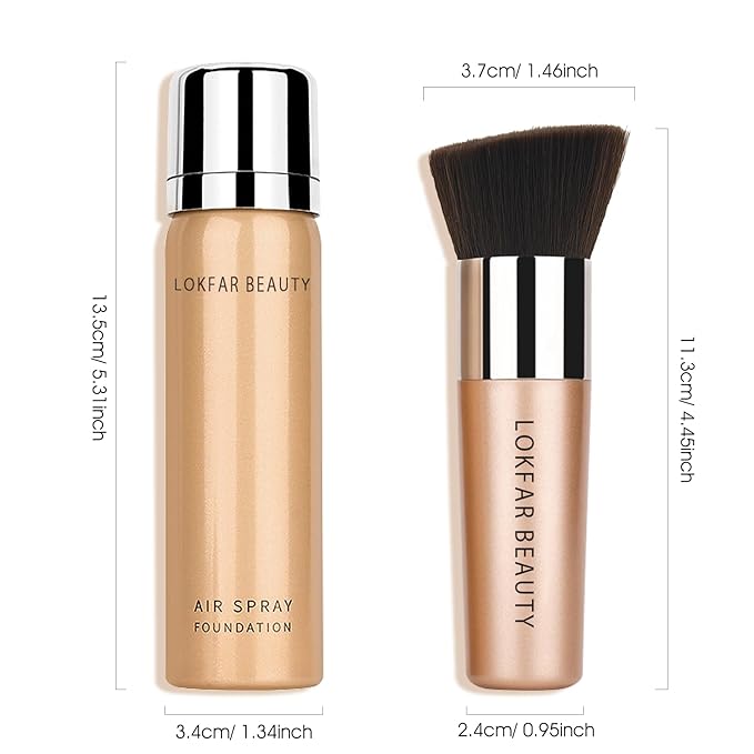 AirBrush Foundation Spray, Silky Mist Foundation Spray Makeup Set with Brush, Full Coverage Foundation for Smooth Radiant Finish, Formula Breathable Lightweight Hydrating | #05 Sand-Velvo Beauty