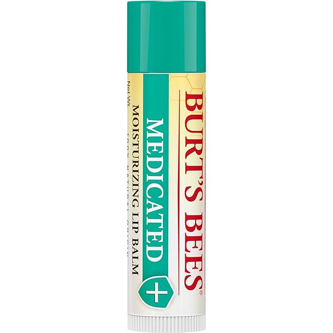 Burt's Bees Medicated Lip Balm, With Eucalyptus Oil and Menthol, Tint-Free, Natural Origin Lip Care, 2 Tubes, 0.15 oz.-Velvo Beauty