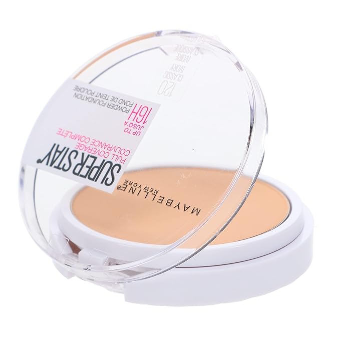 Maybelline New York Super Stay Full Coverage Powder Foundation Makeup, Up to 16 Hour Wear, Soft, Creamy Matte Foundation, Classic Ivory, 1 Count-Velvo Beauty