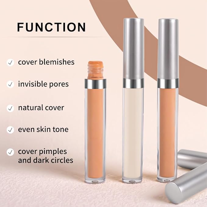 Kaely 2Pcs Hydrating Concealer Wand,Full Coverage Liquid under Eye Concealer,Long Lasting Waterproof Primer Makeup for Dark Circles and Puffiness Trouble Spots Redness,Eye Ring corrector de ojeras 01-Velvo Beauty