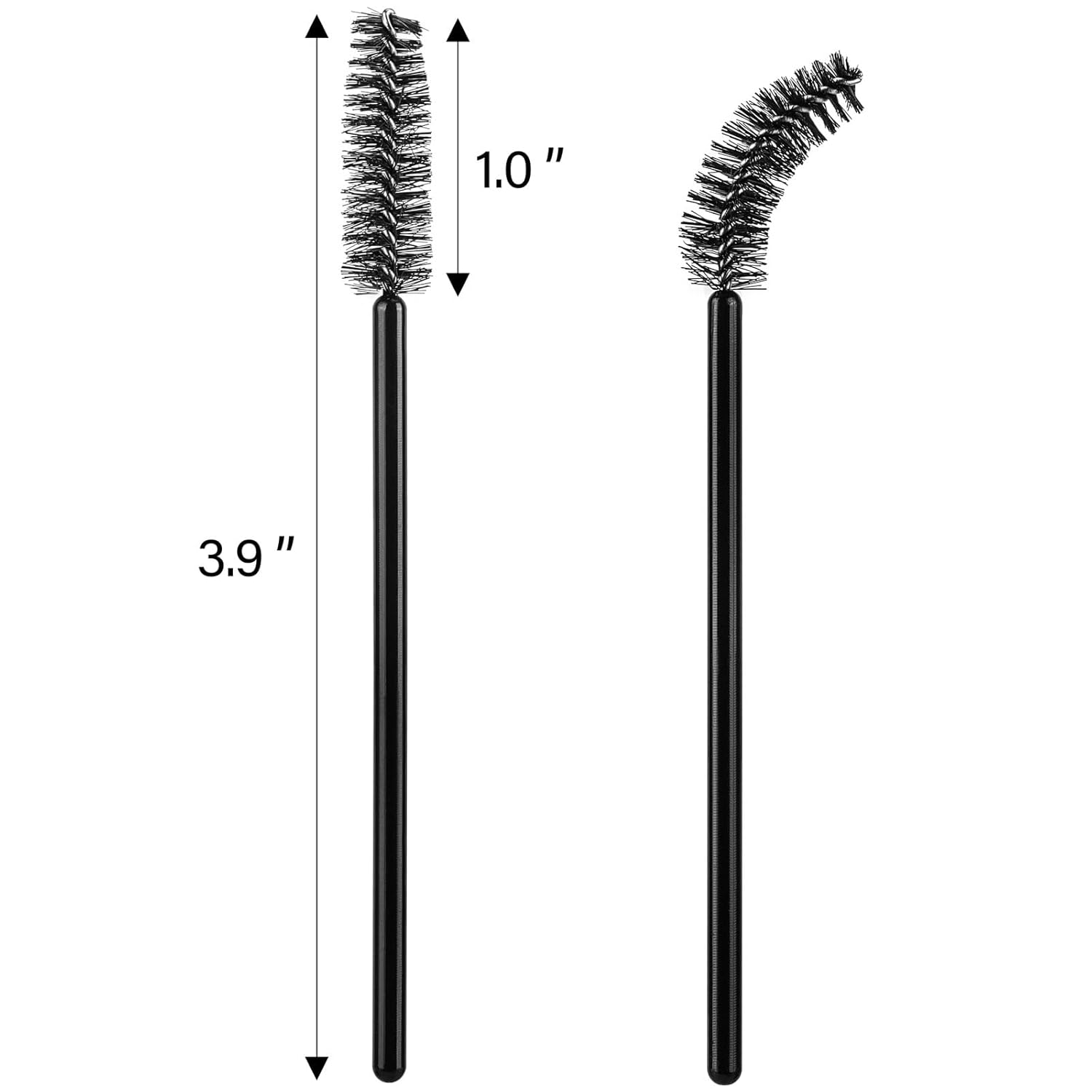1000 Disposable Mascara Wands Eyelash Brushes Spoolies for Eyebrow Eye Lash Extension Black-Velvo Beauty