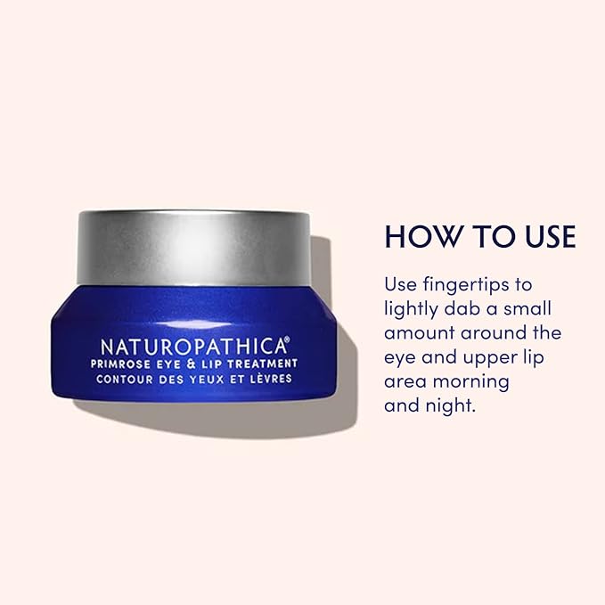 Naturopathica Primrose Eye & Lip Treatment, Wrinkle Remedy and Daily Lip & Eye Cream with Acai Fruit Oil for All Skin Types, 0.5 fl oz (15 ml)-Velvo Beauty