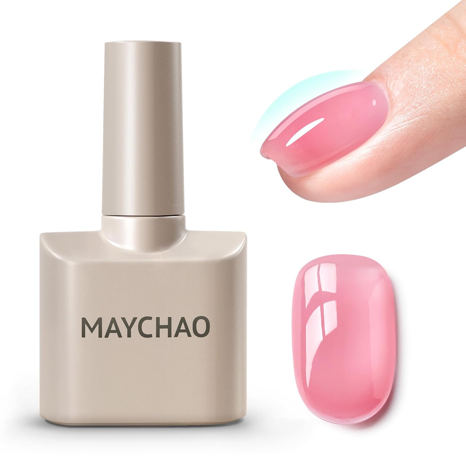 MAYCHAO Pink Builder Gel for Nails, 15ml Nail Strengthener in a Bottle, Nail Extension Hard Gel, Soak Off Long Lasting UV Light Cure-Velvo Beauty