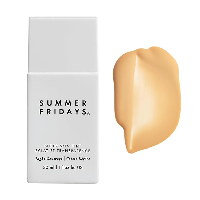 Summer Fridays Sheer Skin Tint - Skin Tint with Hyaluronic Acid - Helps Diminish Uneven Skin Tone - Sheer to Light Coverage - Shade 3 - Light with Golden Undertones (1 Fl Oz)-Velvo Beauty