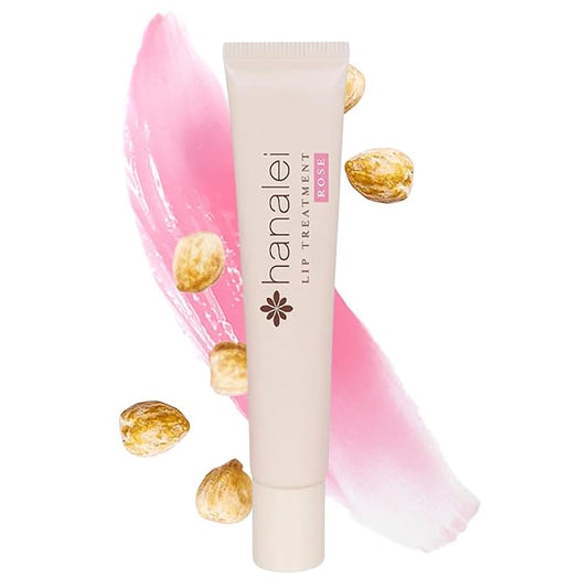 Hanalei Lip Treatment for Dry, Chapped Lips – Intensive Overnight Moisturizer with Kukui Oil, Shea Butter & Grapeseed Oil – Hydrating Balm for Healing Cracks – Rose Pink Tint, 15g – Cruelty-Free-Velvo Beauty