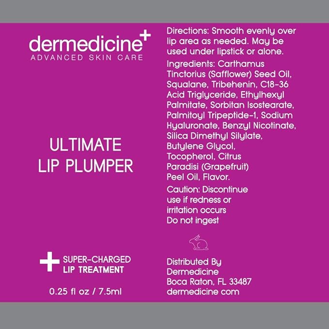 Ultimate Lip Plumper Super-Charged Lip Treatment w/Peptides, Vitamin E & Hyaluronic Spheres | May Enhances and Boost Lips for a Plumper Appearance 0.25 fl oz / 7.5ml-Velvo Beauty