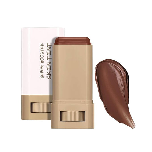 Multi-Use Foundation Stick Beauty Balm Serum Boosted Skin Tint, On-The-Go Tinted Solid Serum, Lightweight and Buildable Creamy Skin Tint Stick Makeup, Natural Finish(01#)-Velvo Beauty