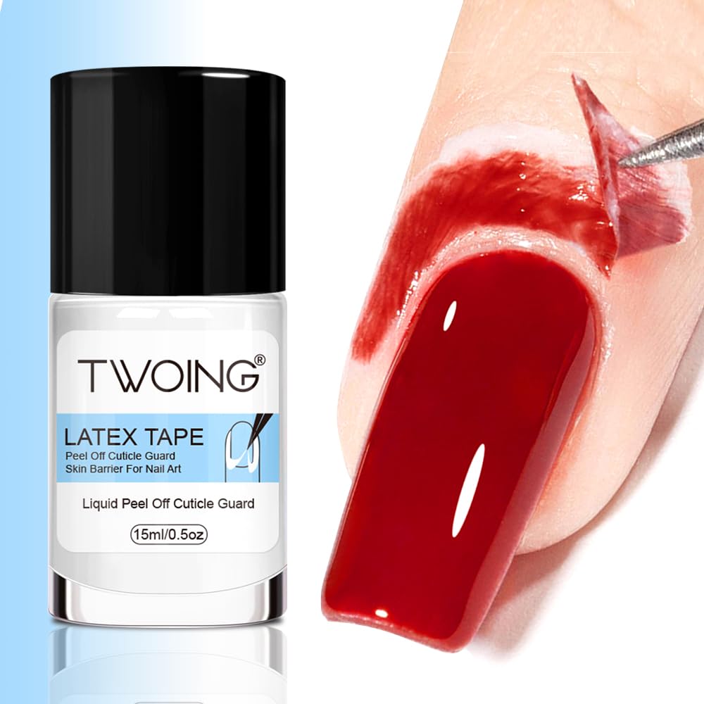 TWOING 15mlLiquid Latex for Nails, Peel Off Cuticle Protectors for Nail Polish,Skin Barrier Manicure, Art Liquid Latex Tape Protector Nail Cuticle Guard Gifts-Velvo Beauty