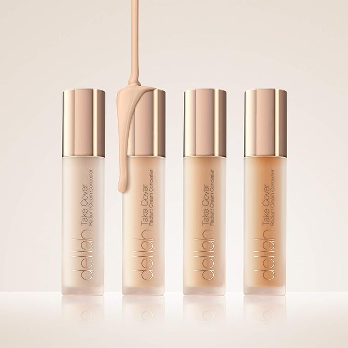 delilah - Take Cover Radiant Cream Concealer - Chashmere - Blendable, Hydrating, Long-Lasting, Light Reflecting, Imperfections Corrector - Enriched with Vitamin E - Medium to Full Coverage - 0.12 Oz-Velvo Beauty