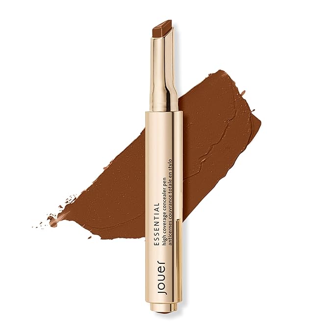 Jouer Essential High Coverage Concealer Pen - Under Eye Concealer for Dark Circles - Brightening Makeup for Eye Circles - Color Corrector Eye Primer with Hyaluronic Acid and Vitamin E-Velvo Beauty
