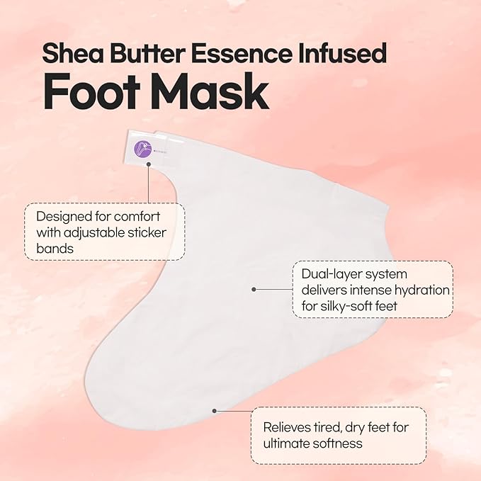 Epielle Moisturizing Foot Masks 6 Pairs, Deep Moisturizing Socks for Dry Feet & Cracked Heels, Relieve and Soften with Sunflower Seed Oil & Avocado Oil, Korean Skin Care, Spa Self Care Gifts for Women-Velvo Beauty