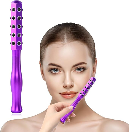 2025 Beauty Roller – Germanium Stone Face Sculpting Tool, Uplift Facial Massaging Beauty Tool, Firming Massage Wand for Skin Tightening, Portable Cooling & Sculpting (Purple)-Velvo Beauty