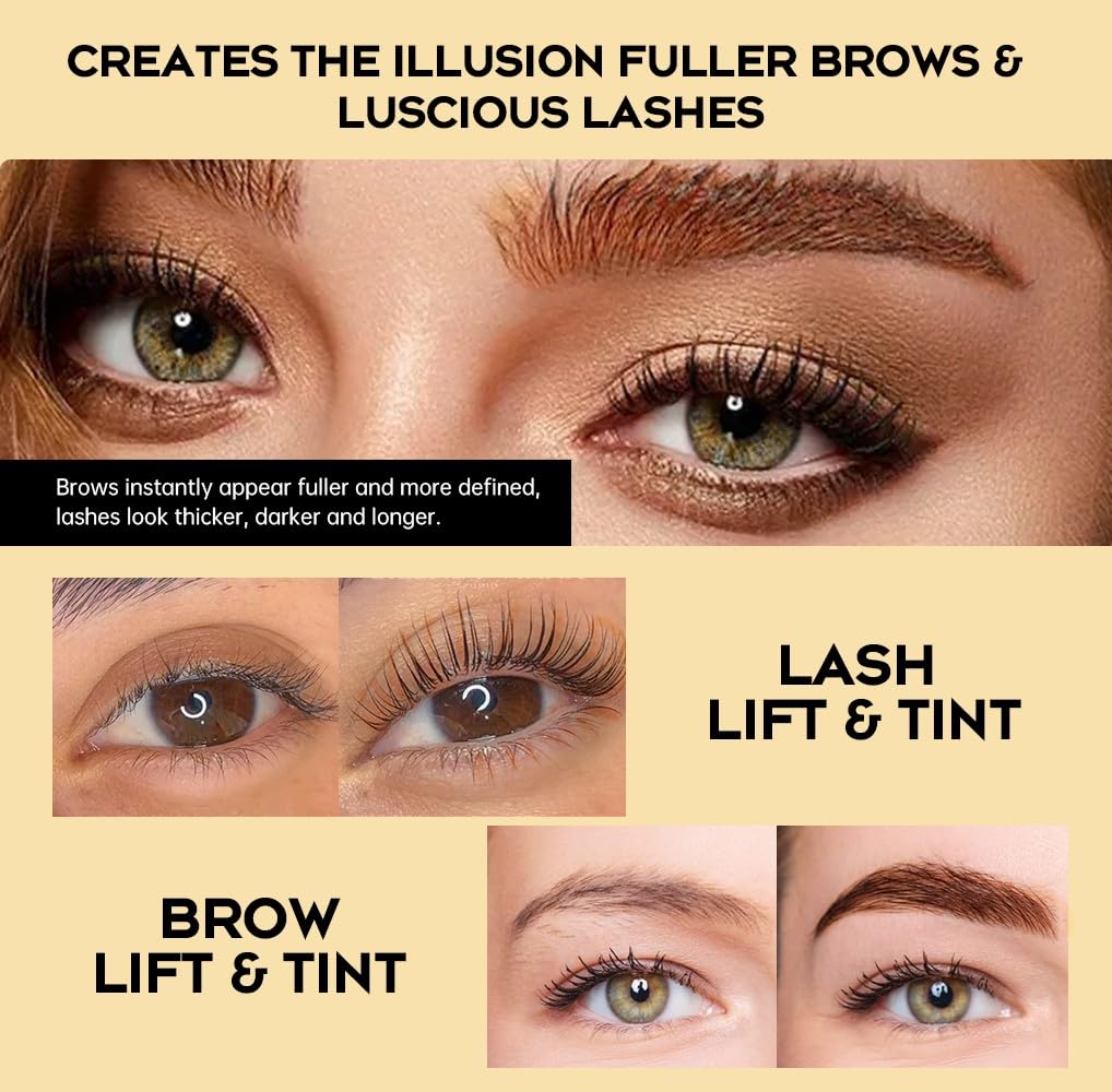 Lash Lift Kit 4 in 1 Brow Lamination Kit, Professional Eyelash Perm Kit for Beginner Salon Quality at Home with Long-Lasting Natural Brown Color-Velvo Beauty