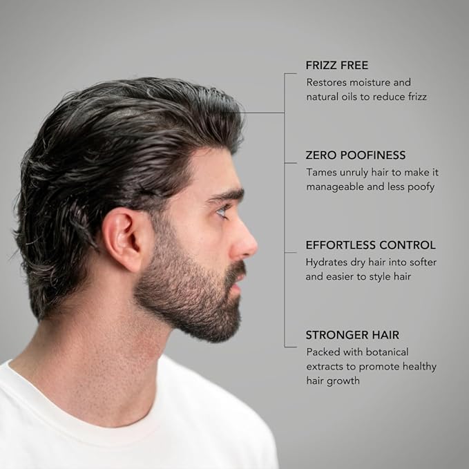 BluMaan Hydrating Hair Oil - Designed for Dry, Frizzy, Straight, or Curly Hair - 100% Natural Men's Hair Strengthening Oil - 60 ml / 2.0 oz-Velvo Beauty