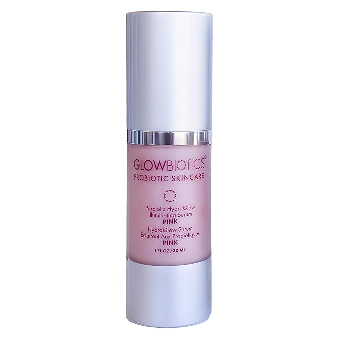 Glowbiotics Probiotic HydraGlow Illuminating Serum Pink: Hydrating Dew Drops for Radiant Skin, Illuminating Glow Enhancer with Hyaluronic Acid and Probiotics, 1 Fl Oz-Velvo Beauty