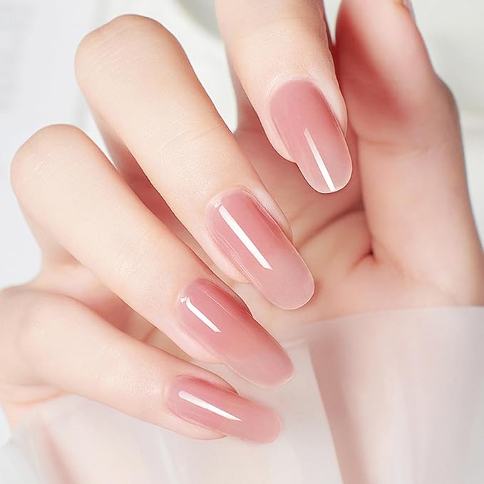 JODSONE 10ml Jelly Gel Nail Polish Set 6 Pale Colours White Pale Red Soft Pink Natural Nude Pale Purple Fresh Pink Purple All Seasons Neutral Soak off LED Lamp Gel Manicure Set for Nail Art-Velvo Beauty