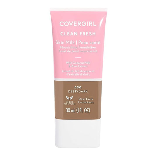 COVERGIRL, Clean Fresh Skin Milk Foundation, Deep/Dark, 1 Count (packaging may vary)-Velvo Beauty