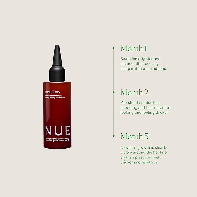 The Nue Co. SUPA THICK Topical Hair Supplement, Supports Hair Growth and Reduces Shedding, Scalp Serum for Hair Density, Vegan, 4 oz / 100 mL-Velvo Beauty