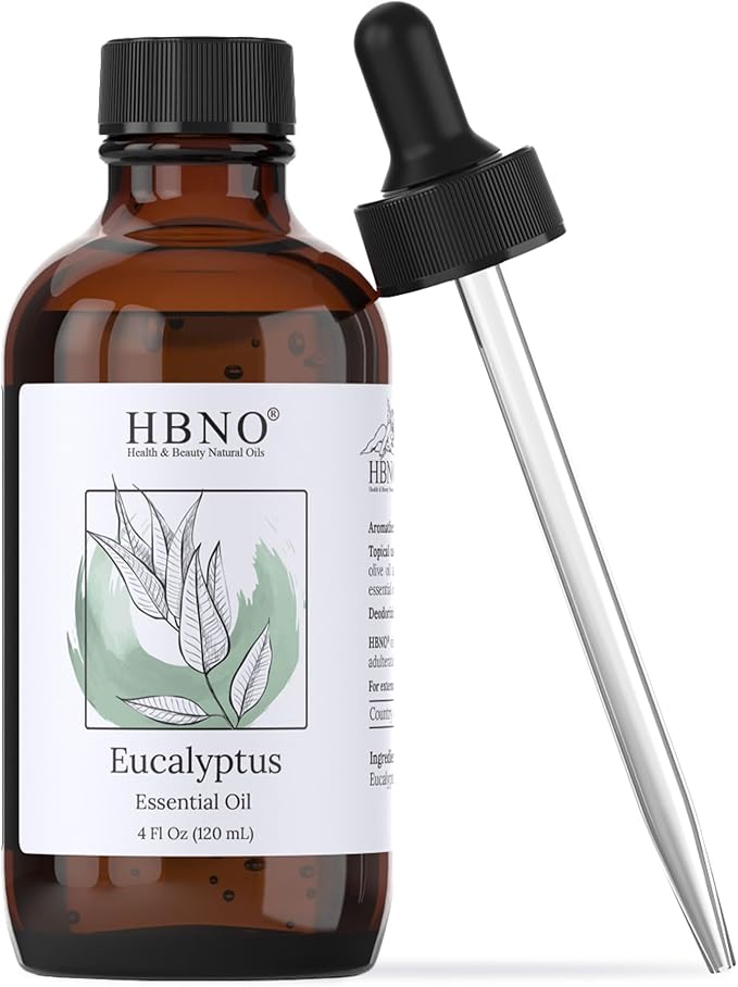 HBNO California Bottled Eucalyptus Essential Oil for Diffuser 4 fl oz (120ml) - Perfect Eucalyptus Oil Essential Oil for Aromatherapy & DIY-Velvo Beauty