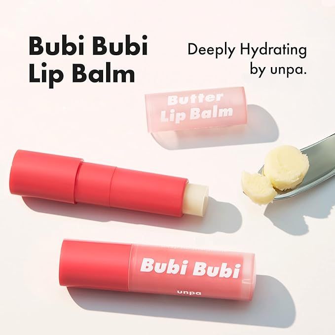 UNPA BubiBubi Vegan Lip Balm | Korean Lip Balm for Dry Cracked Lips | Lip Moisturizer for Very Dry Lips | Lip Repair Overnight Hydrating Lip Balm for Girls | Organic Chapstick Korean Lip Care Products-Velvo Beauty