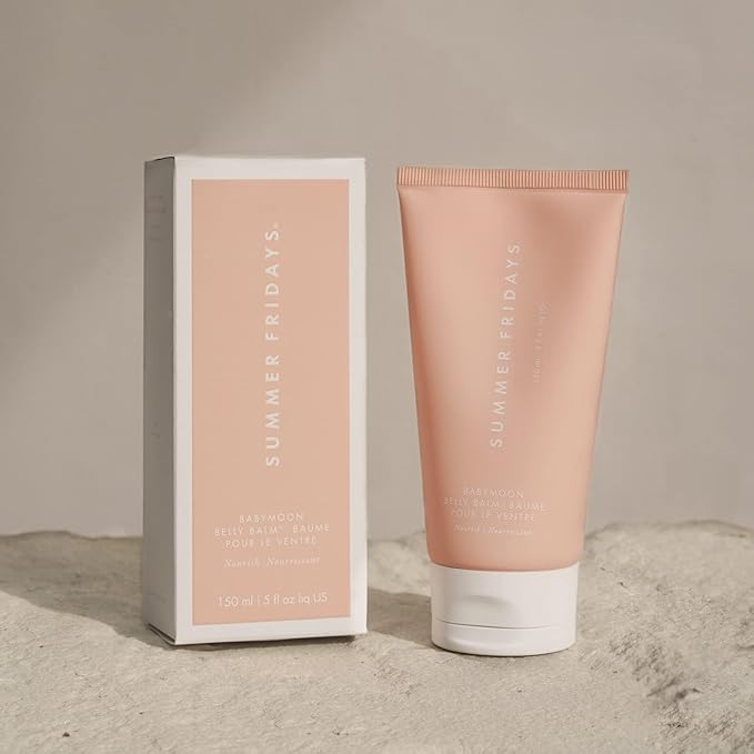 Summer Fridays Babymoon Belly Balm - Nourishing Balm + Body Moisturizer Enriched with Calendula Oil + Vitamin E to Help Reduce the Appearance of Stretch Marks and Dry Skin (5 Fl Oz)-Velvo Beauty