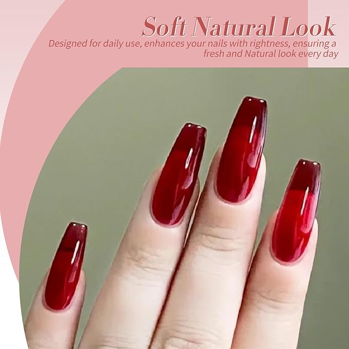 Born Pretty Jelly Burgundy Gel Nail Polish Blood Wine Red Nude Pink Gel Polish Sheer Transparent Halloween Gel Polish Kit Wild Rose for Salon Manicure and Nail Art DIY at Home 6Colors-Velvo Beauty