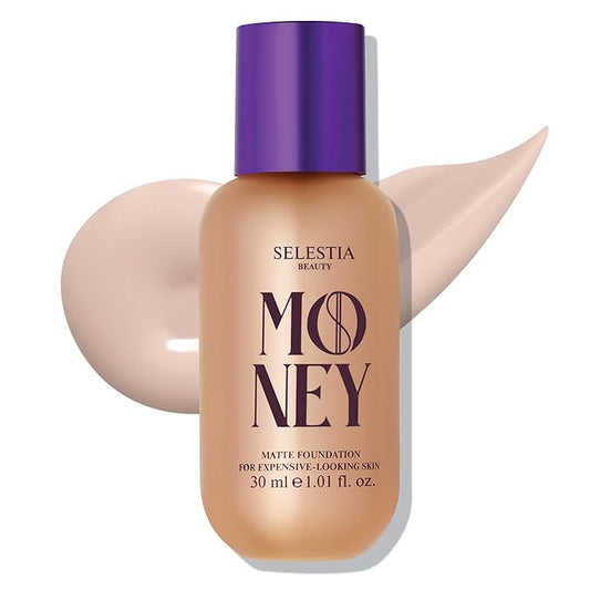 Matte Foundation Money - Long-Lasting Makeup Foundation with Flawless & Buildable Coverage - Liquid Foundation for All Skin Types (Ivory)-Velvo Beauty