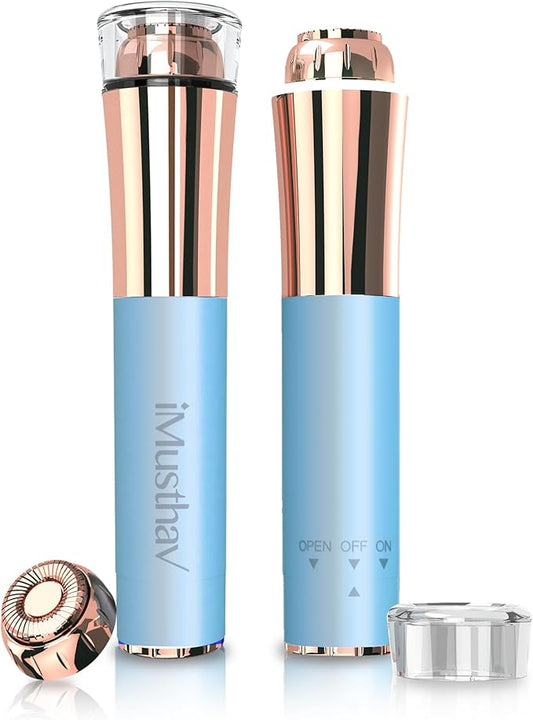 Portable Flawless Facial Hair Remover for Women – Painless, Fast & Precise Flawless Electric Razor & Epilator for Face, Lips, Chin Hair Removal – 18K Gold-Plated, 360° LED Light-Velvo Beauty