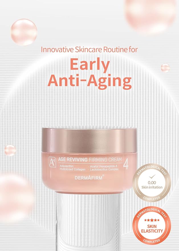 Dermafirm Age Reviving Firming Cream Facial Moisturizer A4 | Hydrating Face Moisturizer for Pore Firming & Skin Elasticity w/Collagen, Astasome & Peptide | No Animal Trials No Paraben 1.69 fl oz-Velvo Beauty