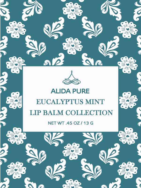 ALIDA PURE Eucalyptus Mint Lip Balm Collection, Vegan, Lip Balm, Beeswax Free, with Avocado Oil, Organic Jojoba Oil, and Vitamin E, Natural Moisturizer for Dry, Chapped Lips, 3 Tube Set-Velvo Beauty
