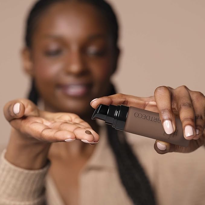 ARTDECO Perfect Teint Foundation - Neutral Deep Truffle - Lightweight Liquid Formula - Medium-Full Coverage - Without Mask-Like Effect - Conceals Imperfections - Vegan Makeup - Hyaluron - 0.67 Fl Oz-Velvo Beauty