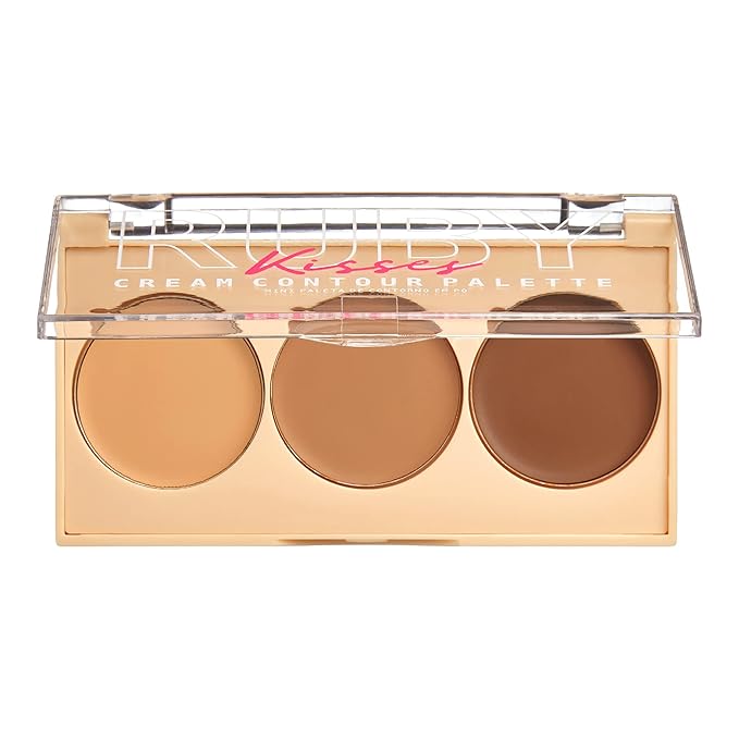 Ruby Kisses Contour Palette 3-in-1 Contour, Conceal, Highlight All-In-One Mini Palette, Long-Lasting, Easy to Blend Cream Contour Palette for Oily and Dry Skin (Medium To Tan)-Velvo Beauty