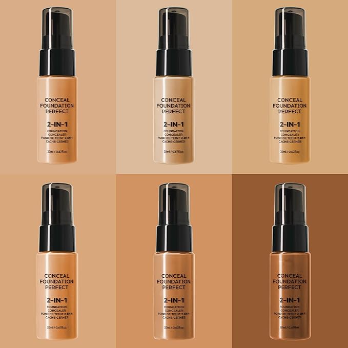6 Colors Liquid Foundation Long-Lasting,Poreless Liquid Oil Concealer Foundation For All Skin Type,Waterproof & Sweat-Proof,Easy To Push Away,Flawless Finish Foundation,Balanced Skin Color-Velvo Beauty