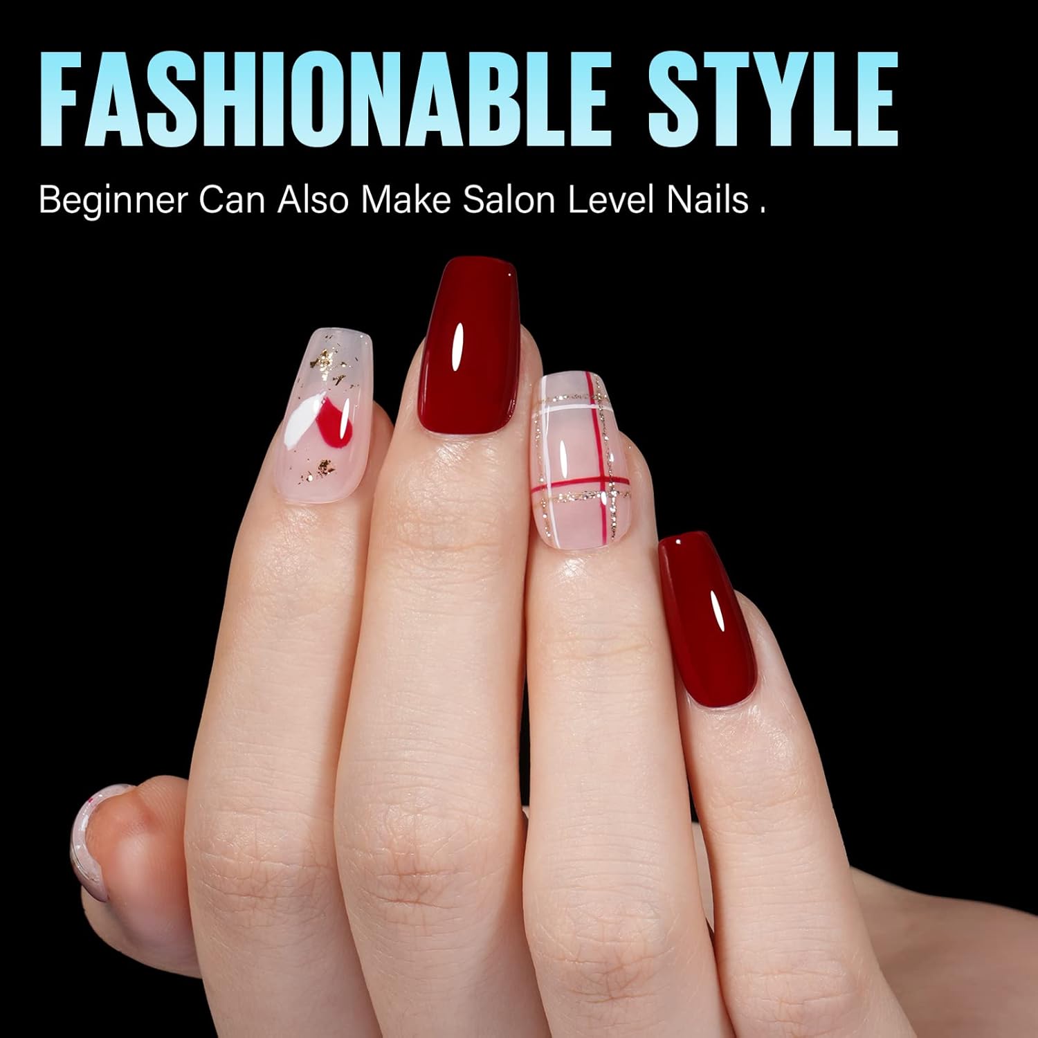 TOMICCA Medium Coffin Nail Tips, 360Pcs Half Matte Gel Nails, 15 Sizes Nail Extension Tips Set, Full Cover Pre Shaped Fake Nails for Beginner and Professional DIY Nail Salon-Velvo Beauty