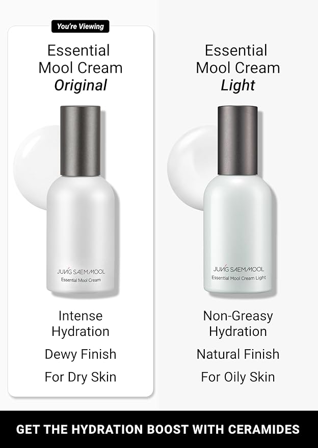 JUNG SAEM MOOL Essential Mool Cream 1.7 Fl Oz, Lightweight Watery Face Cream with Ceramide and Panthenol for Deep Hydration and Radiant Skin, Skin Barrier Support, Korean Foundation Makeup Prep-Velvo Beauty
