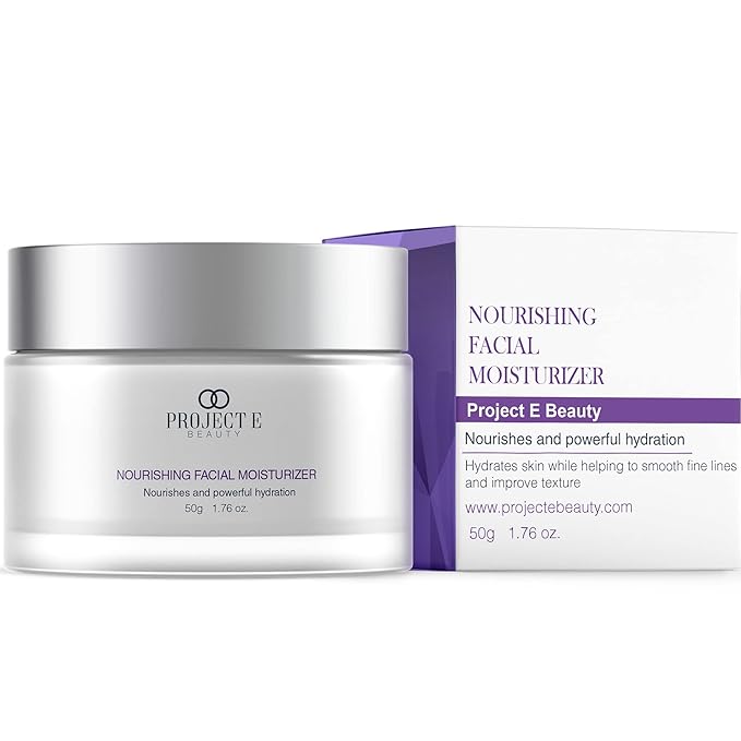 Project E Beauty Nourishing Facial Moisturizer Anti-Aging Skincare| Daily Hydration | For Face And Neck | Smooths & Softens Skin | Reduces Wrinkles & Fine Lines | For Day & Night Use | 50g-Velvo Beauty