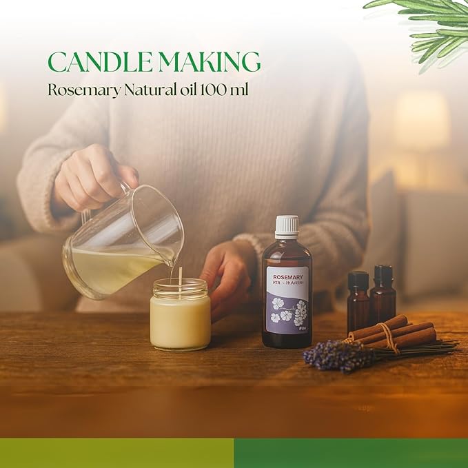 Roots & Above Pure Natural Rosemary Essential Oil 3.38 fl oz/100 ml for Diffuser, Face, Skin Care, Hair, Aroma, Massage, Candle & Soap Making Fragrance DIY use-Velvo Beauty