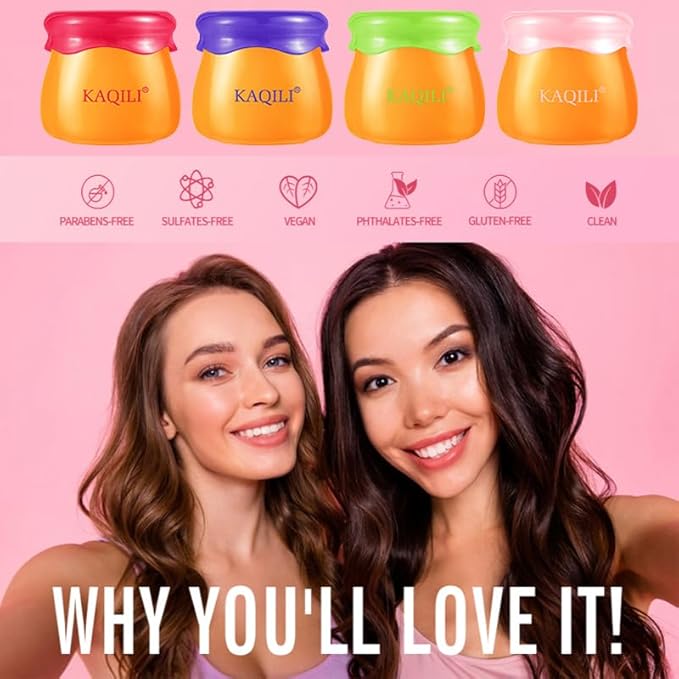 Honey Lip Balm Pot, Propolis Lip Mask, Strawberry Hydrating Propolis Lip Sleeping Mask, Prevent Dry&Cracked, Lip Repair Nourishes the Lip Skin (strawberry & blueberry & peach & avocado)-Velvo Beauty