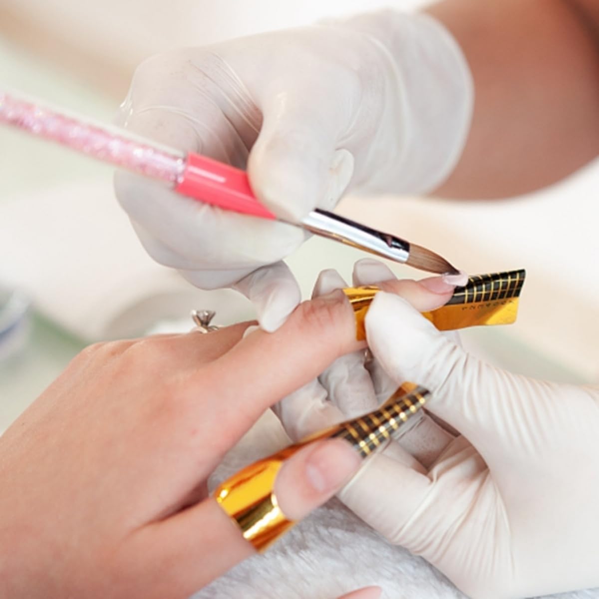 500 Pcs Nail Forms Gold Horseshoe Nail Extension Guide Paper Forms for Builder Gel, Polygel, Acrylic Nails-Velvo Beauty