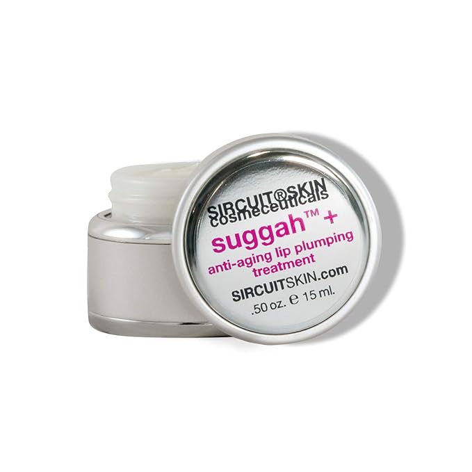 Sircuit Skin SUGGAH+ Anti-Aging Lip Plumping Treatment - Hydrating Lip Plumper with Shea Butter, Jojoba Oil, Cocoa Seed Butter - Lip Moisturizer Helps Soften and Smooth Lips (0.5 oz)-Velvo Beauty