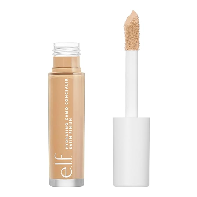 e.l.f. Hydrating Camo Concealer, Lightweight, Full Coverage, Long Lasting, Conceals, Corrects, Covers, Hydrates, Highlights, Tan Sand, Satin Finish, 25 Shades, All-Day Wear, 0.20 Fl Oz-Velvo Beauty